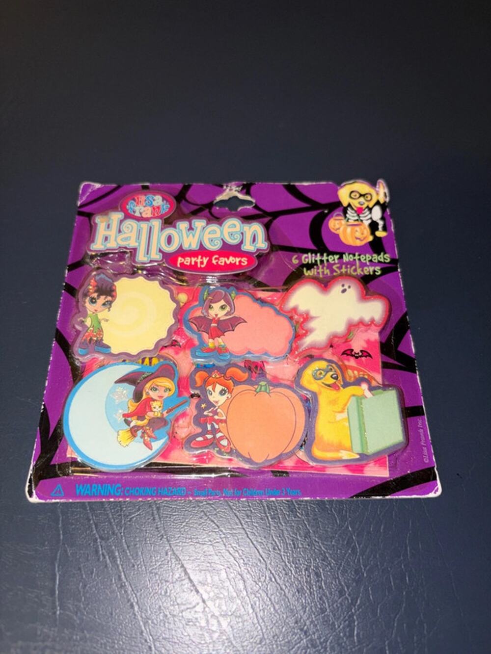 New Lisa Frank Halloween Party Favors 6 Glitter Notepads With Stickers Rare